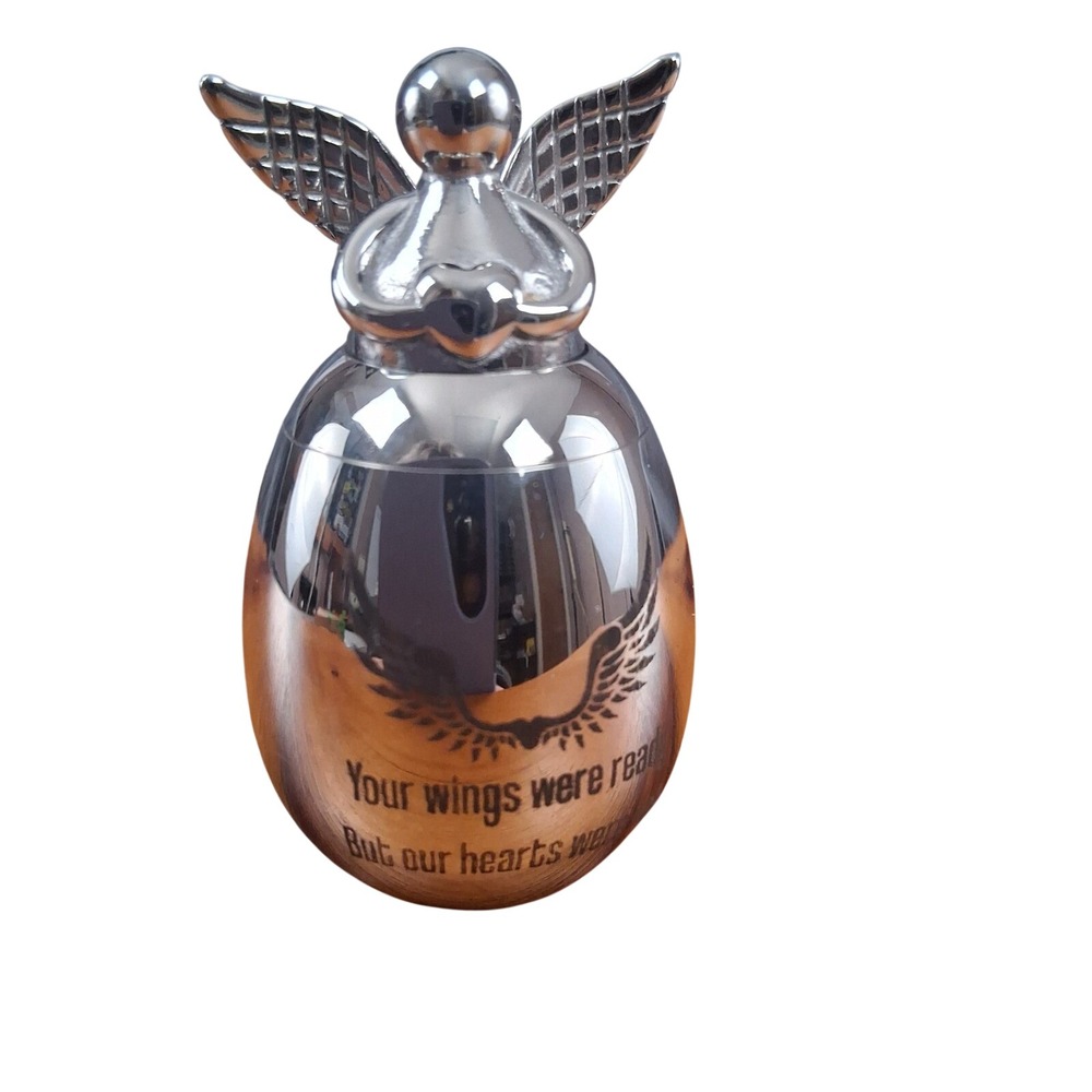 Angel Urn Keepsake Cremation Memorial Small Pot With Spoon And Pouch Cat Dog NEW - Picture 1 of 10